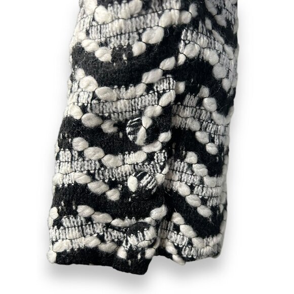 POL Black White Tweed Relaxed Crop Blazer Jacket Zig zag corpcore - Picture 5 of 10